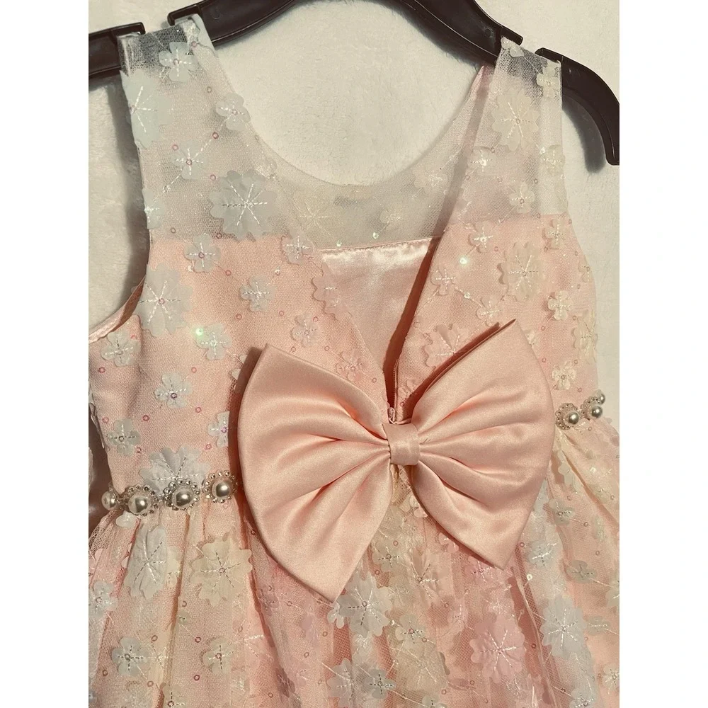 Toddler Girls American Princess Dress Size 4 Blush Ivory Flower Girl NWT
